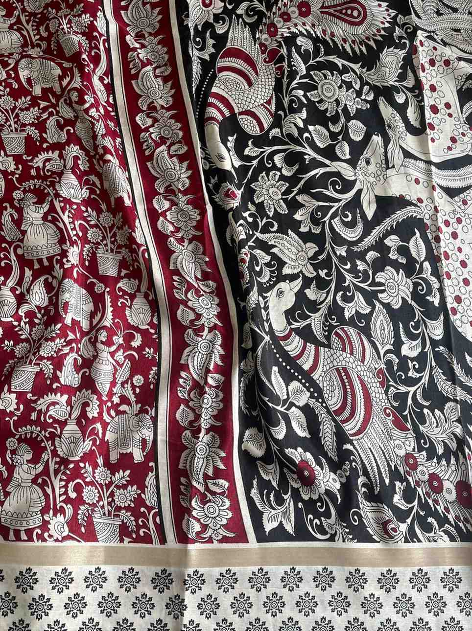 Kalamkari Mulmul Cotton Sarees