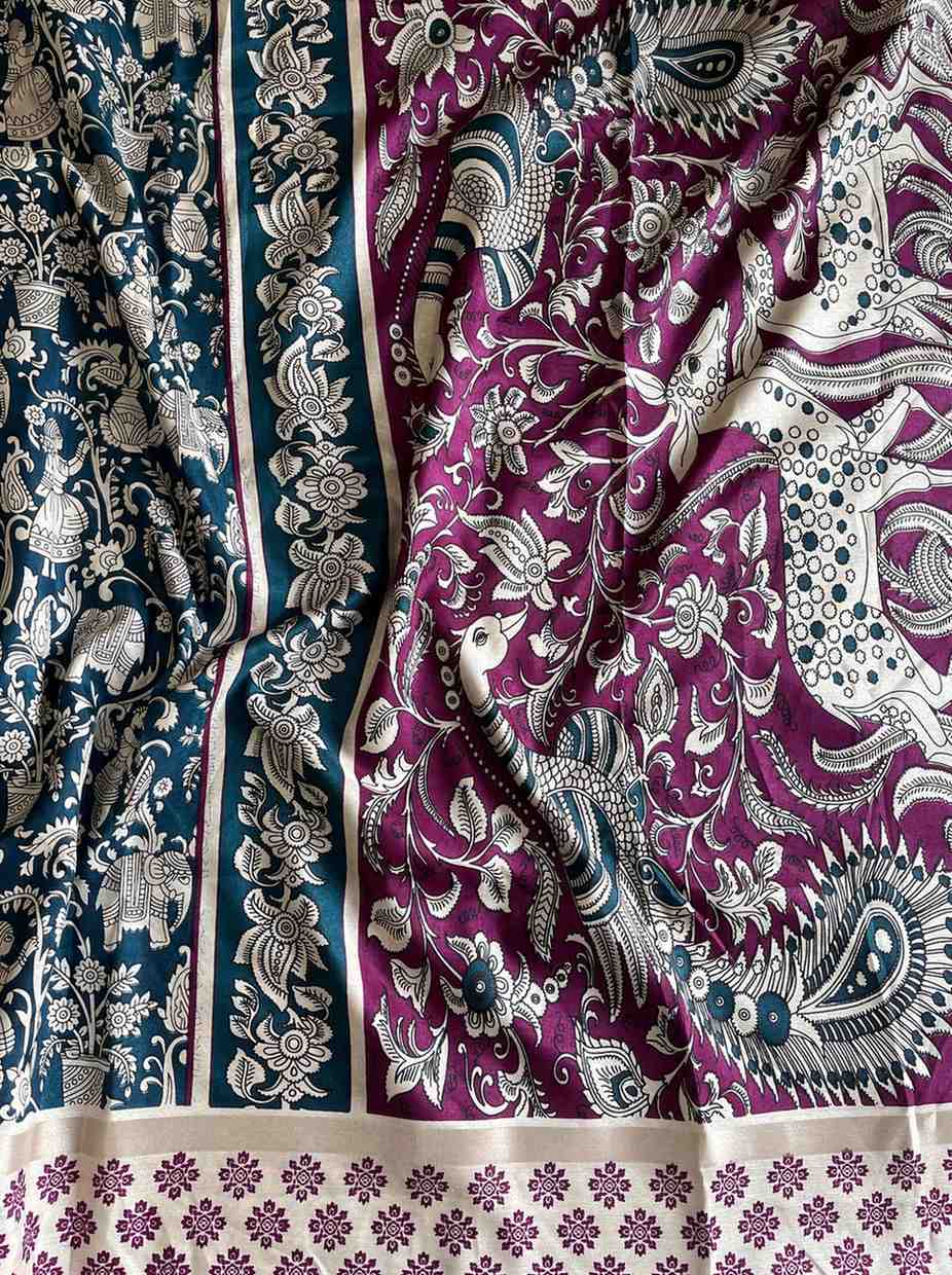 Kalamkari Mulmul Cotton Sarees