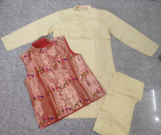 Paithani Raw Silk Family Combo