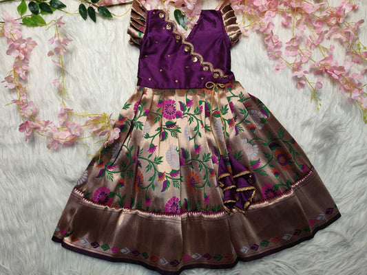 Paithani Frock Family Combo