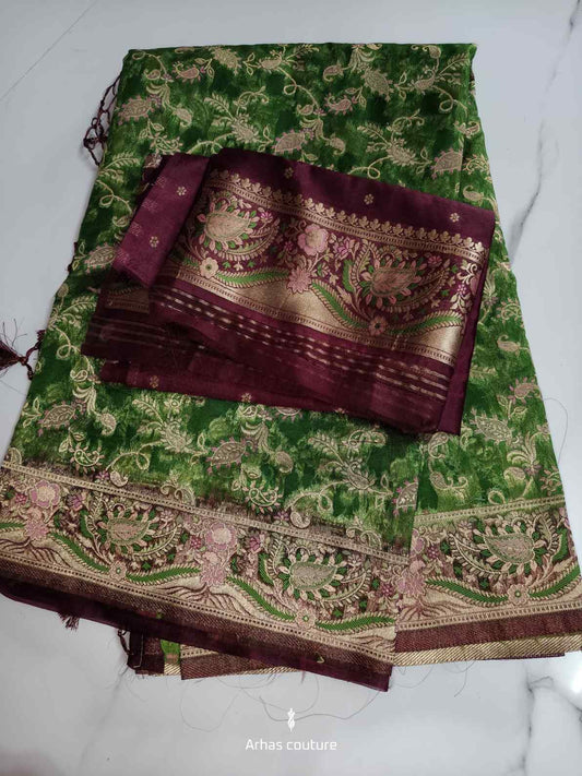 Kora Fancy Silk Saree