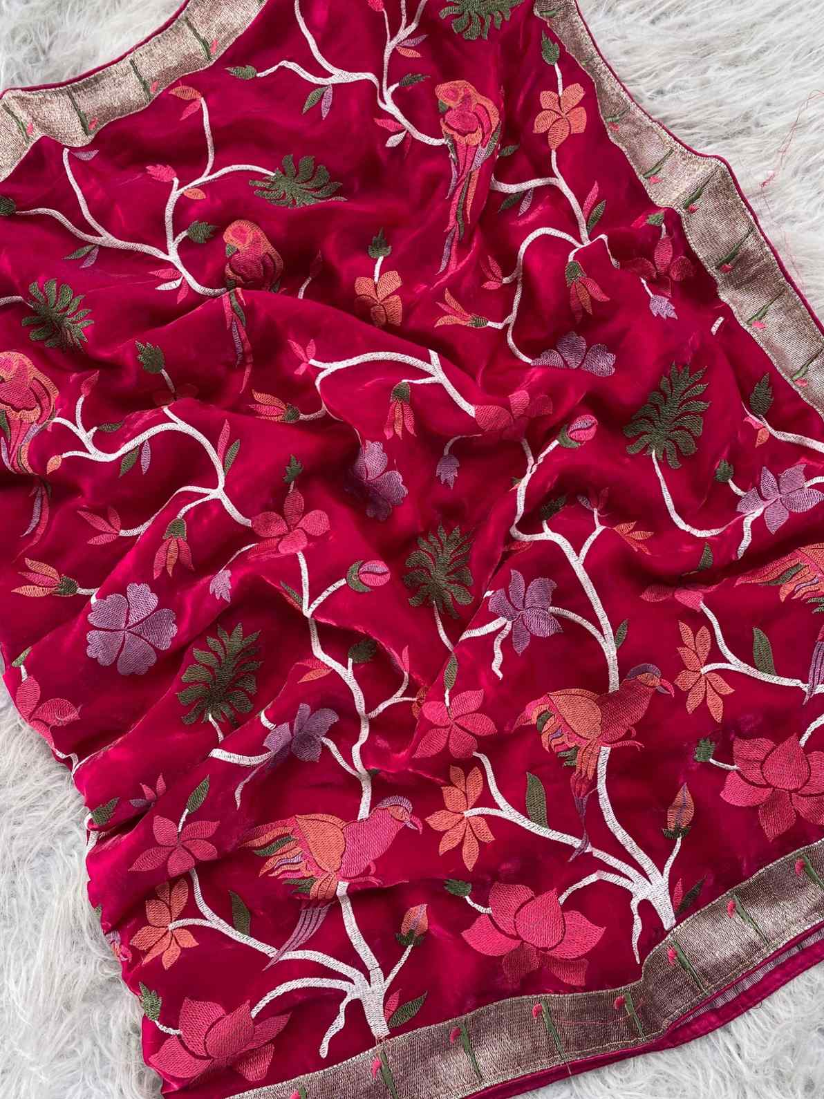 Space Silk Embroidery Sarees