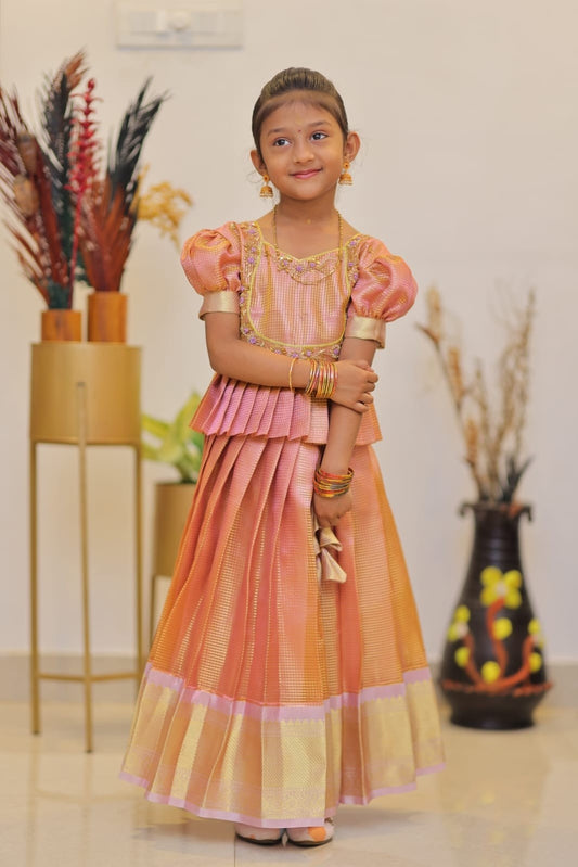 Kid's Tissue Banarasi Lehenga