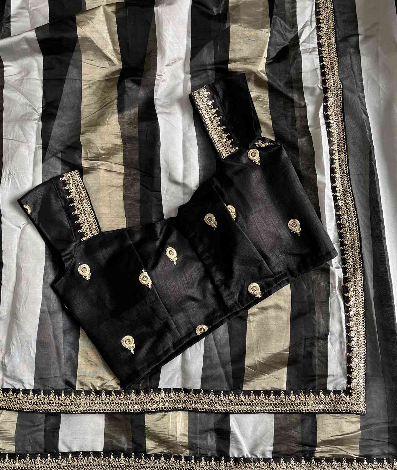 Organza Tissue Striped Sarees
