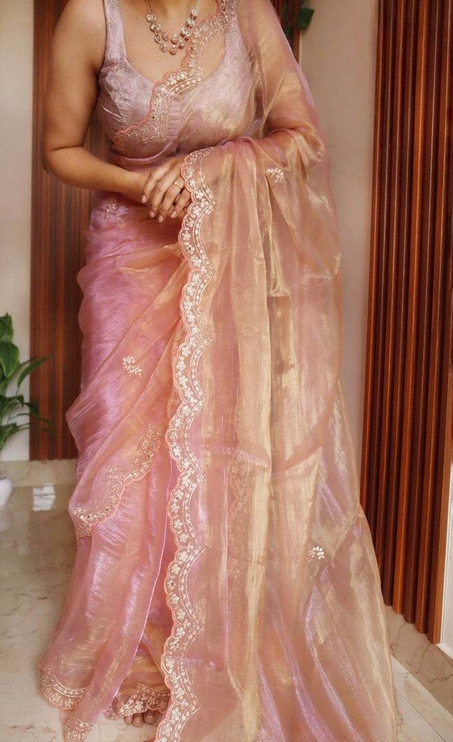 Glass Tissue Silk Sarees