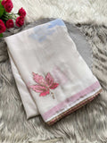 Georgette Hand Brush Paint Saree