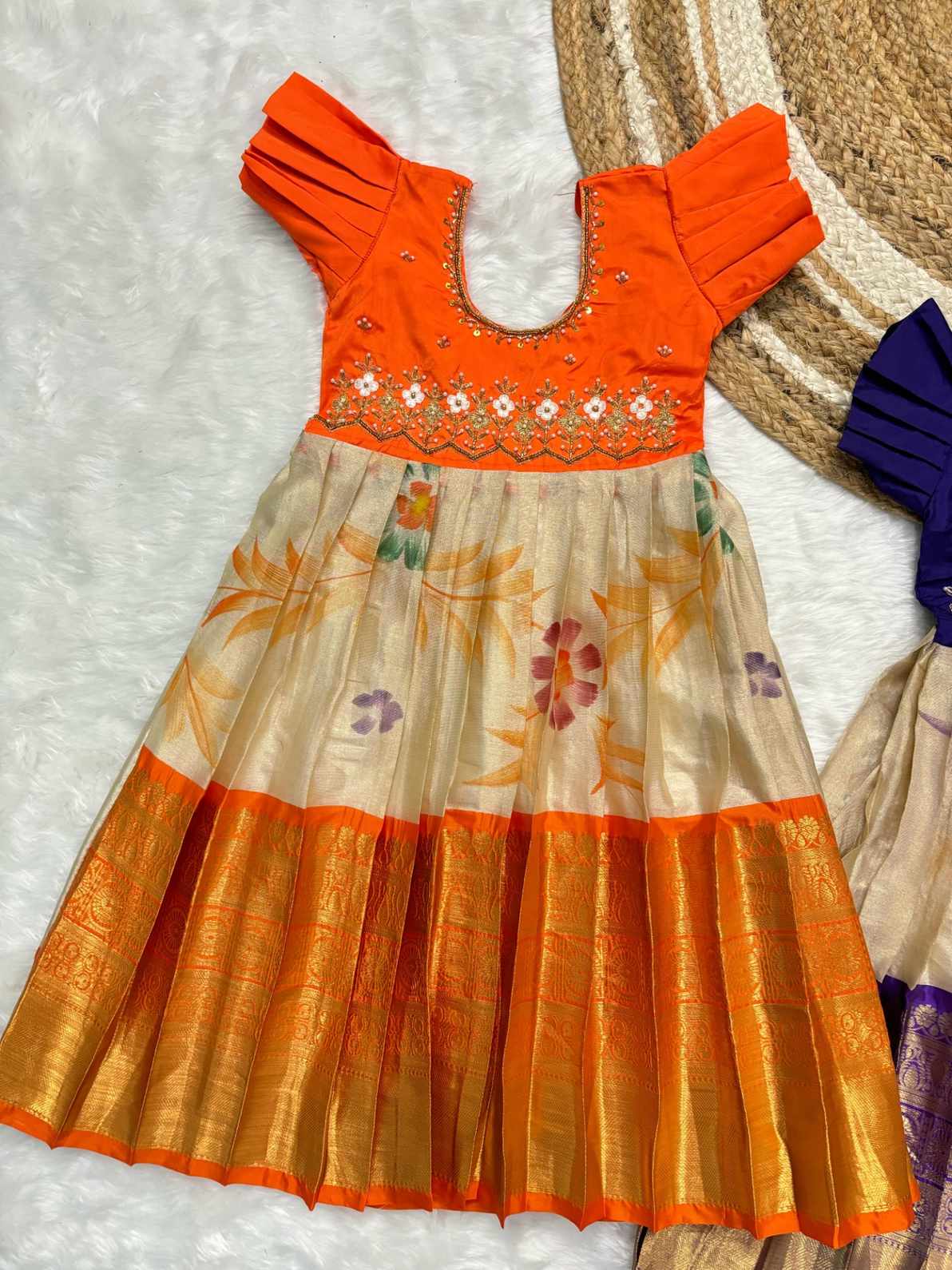Kid's Semi Kanchi Painted Frocks