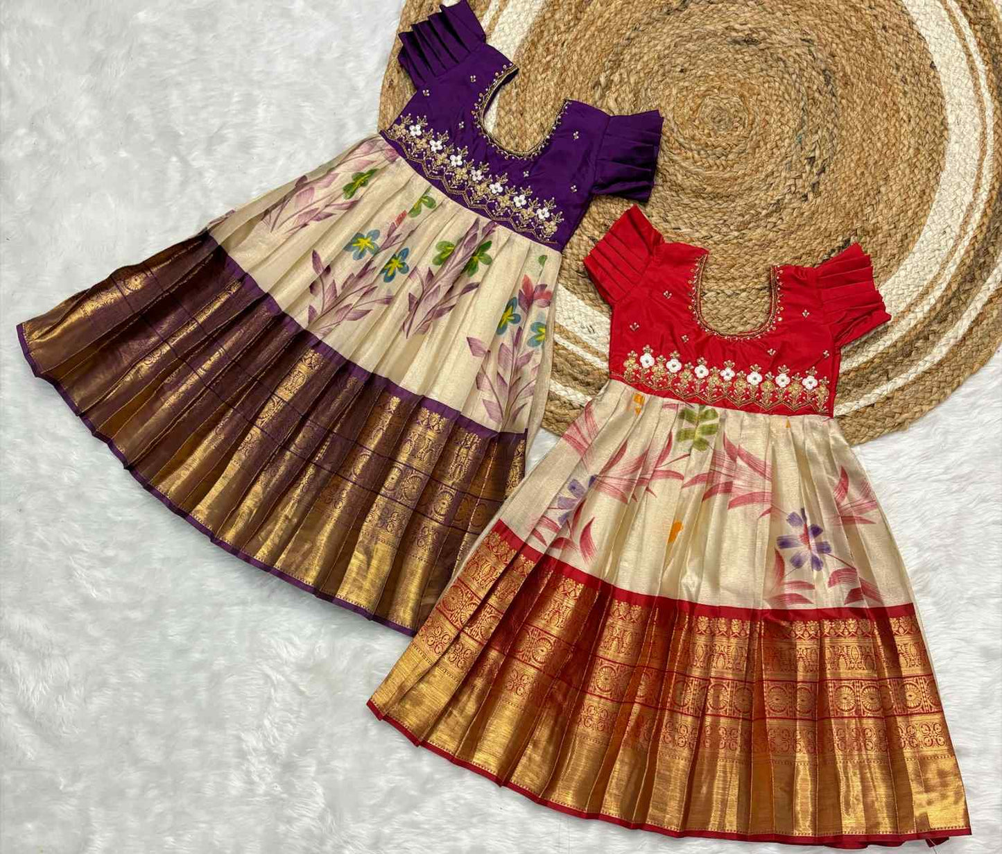 Kid's Semi Kanchi Painted Frocks