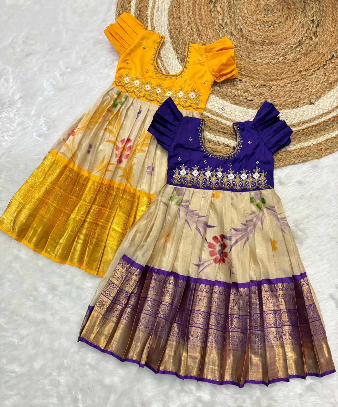 Kid's Semi Kanchi Painted Frocks
