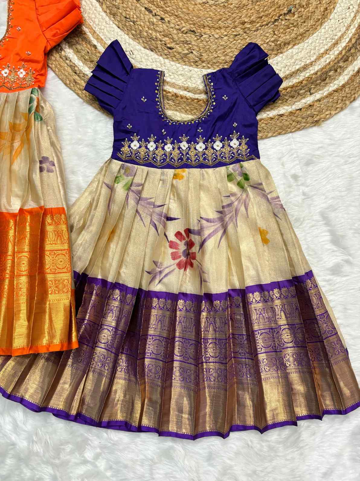 Kid's Semi Kanchi Painted Frocks