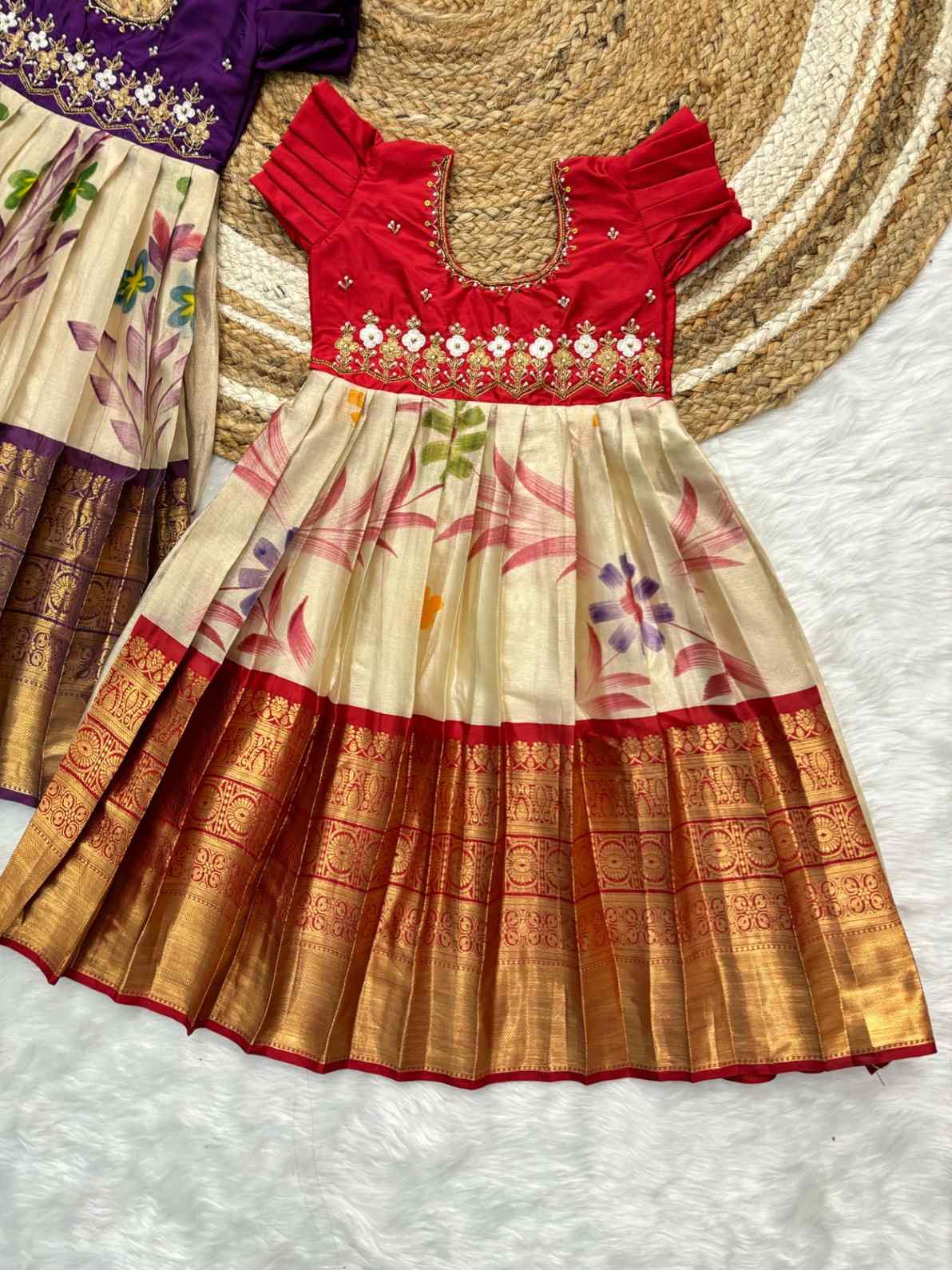 Kid's Semi Kanchi Painted Frocks