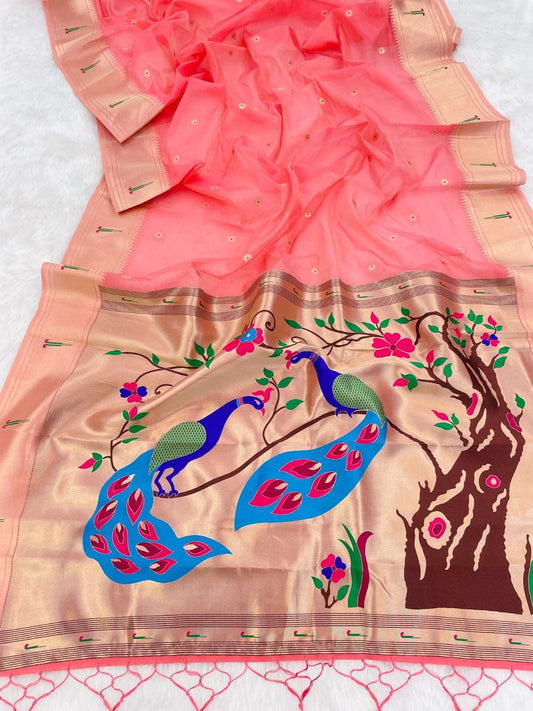 Soft Organza Paithani Sarees