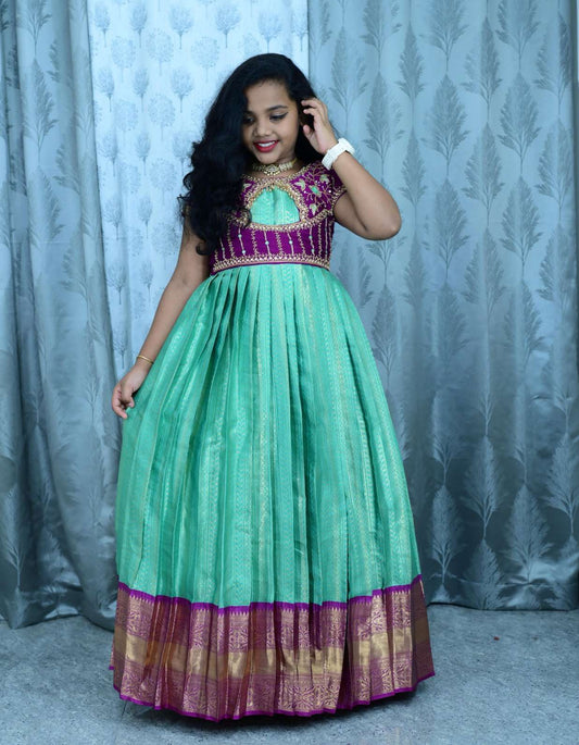 Kid's Semi Kanchi Gown