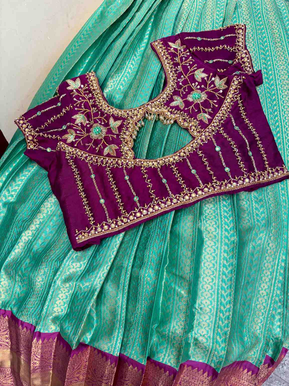 Fancy semi Kanchi kids gown by Arhas Couture