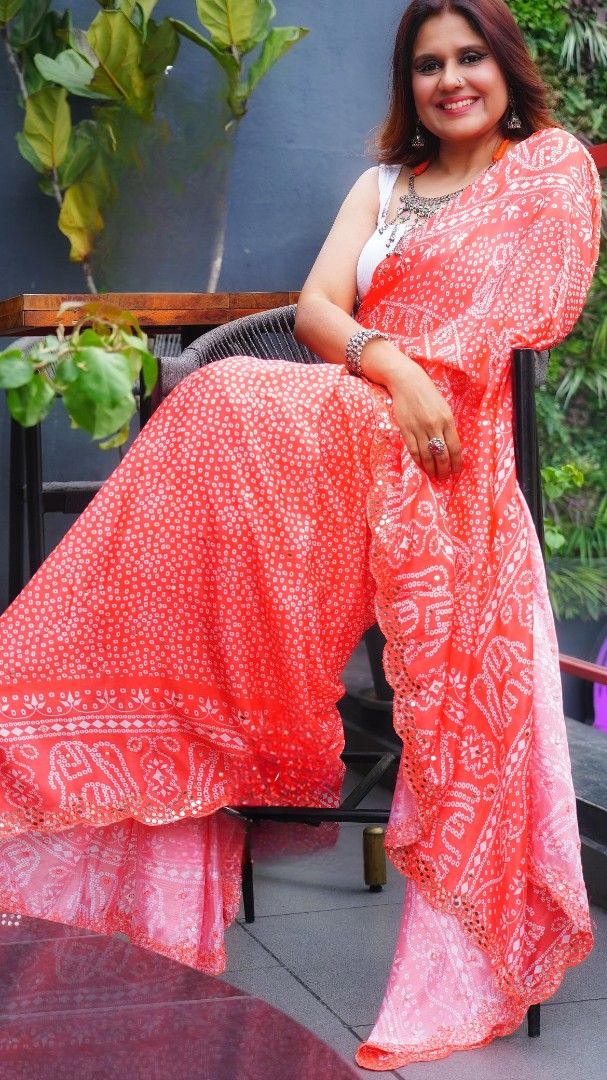 Moonga Rai Bhandej Print Sarees