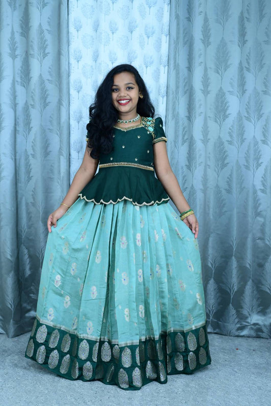 Kid's Banarasi Silk Lehenga