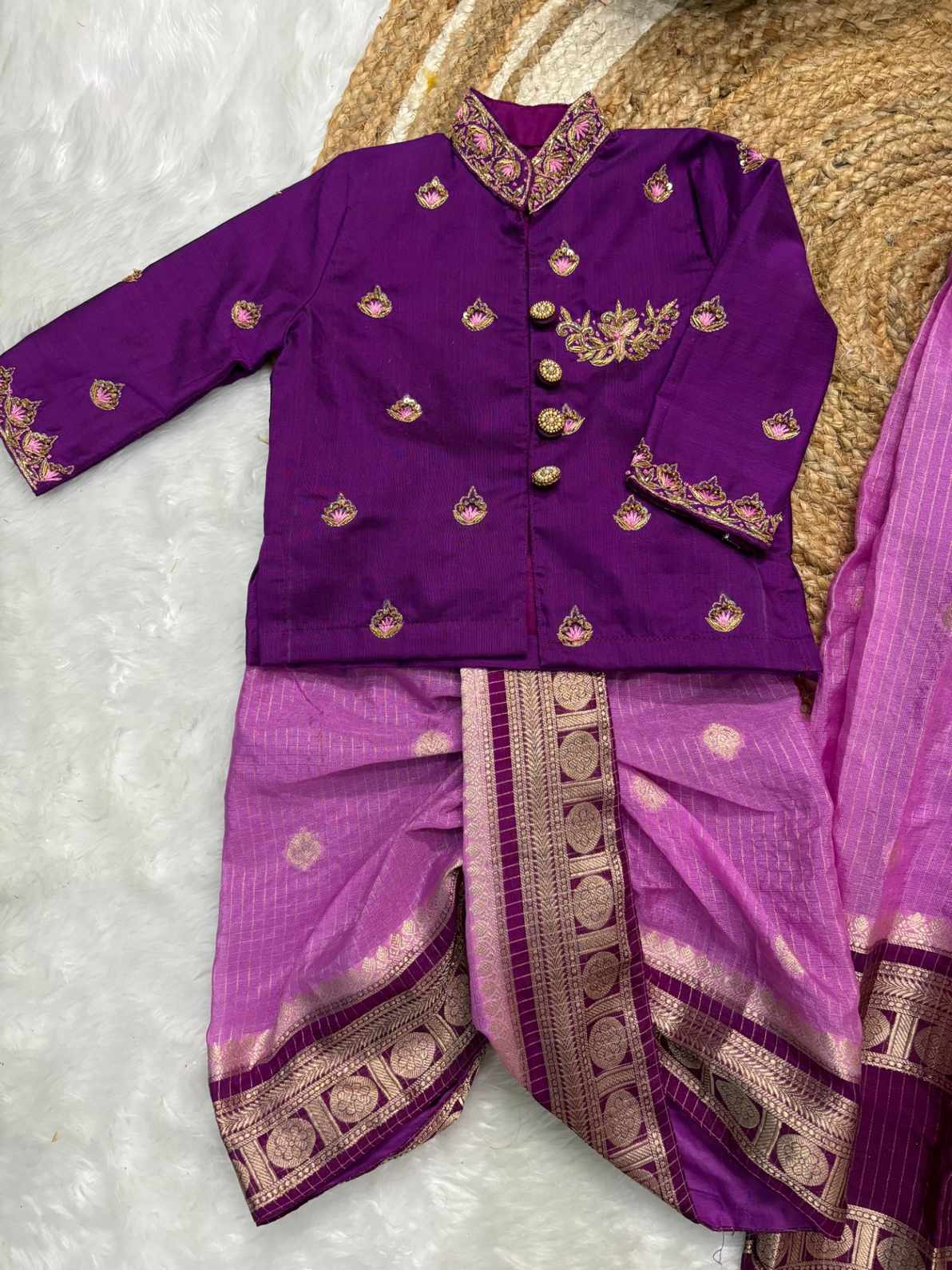 Kid's Banarasi Silk Family Combo