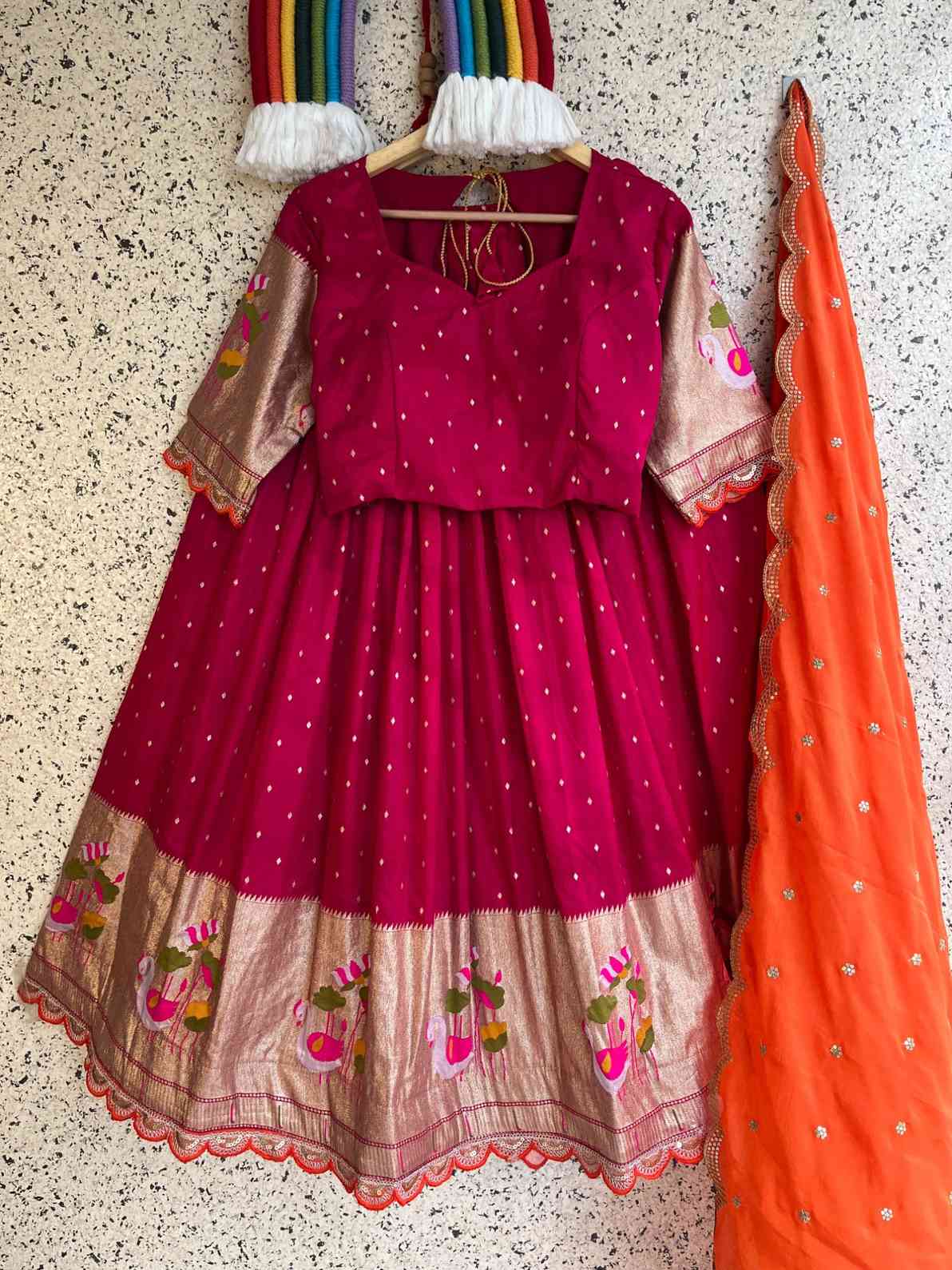 Viscose Dola Silk Lehangas