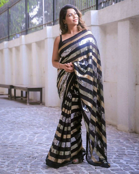 Georgette Sequence Saree