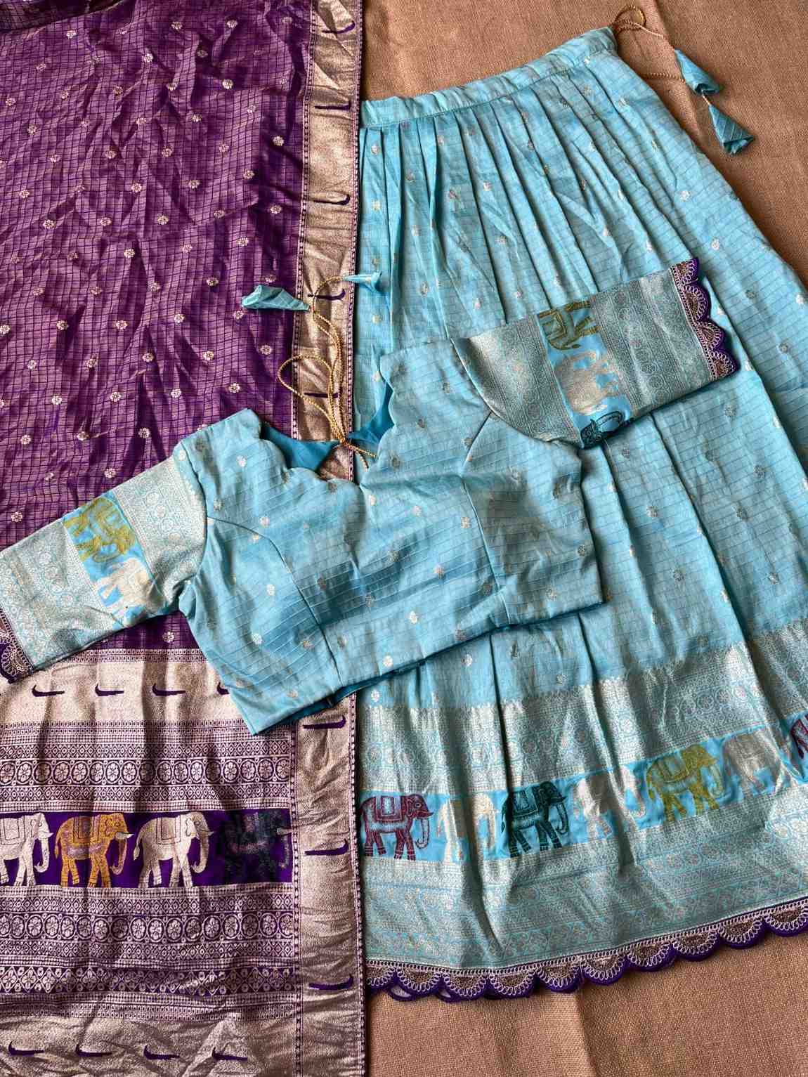 Viscose Tissue Silk Lehengas