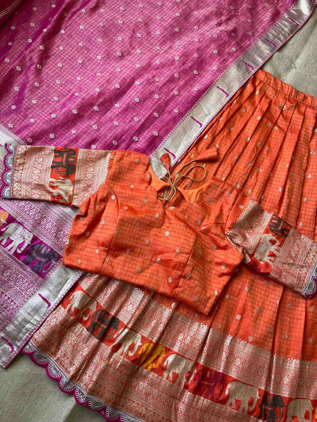 Viscose Tissue Silk Lehengas