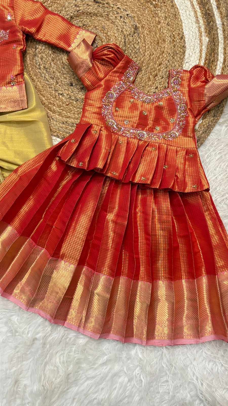Fancy Banarasi tissue family outfit – colour 2 – Arhas Couture