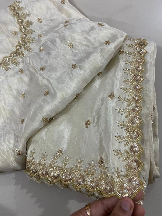 Handwork Tissue Booty Saree