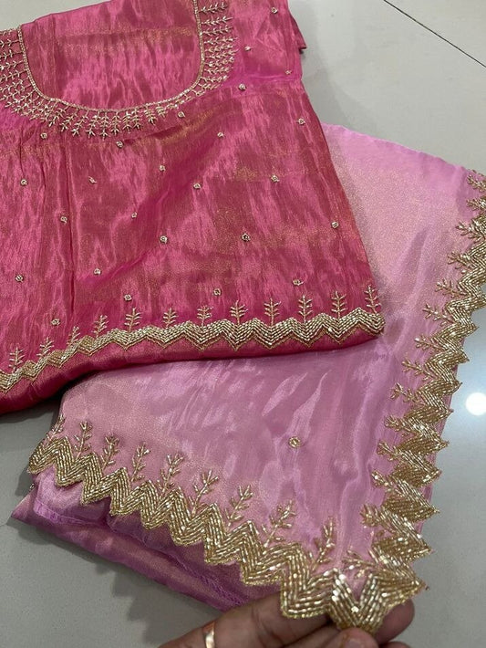 Handwork Tissue Silk Saree