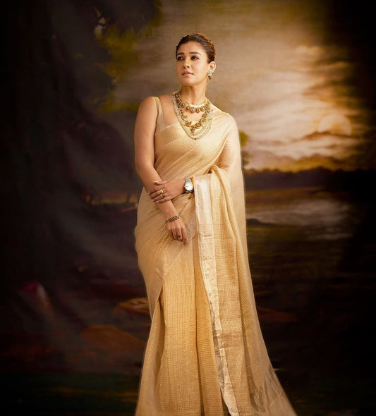Nayantara's Tissue Silk Saree