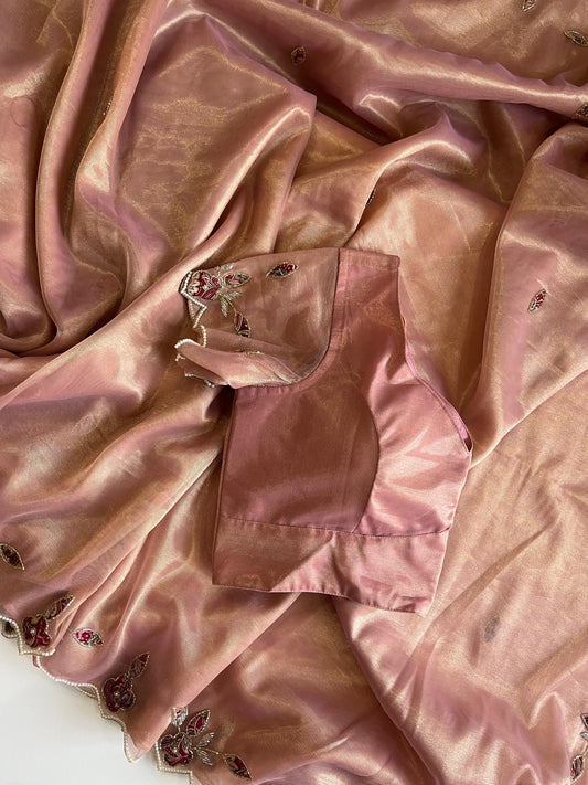 Handwork Twil Net Saree