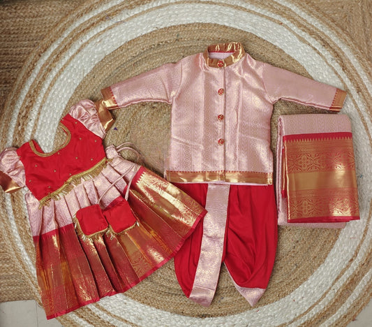 Kid's Banarasi Silk Family Combo