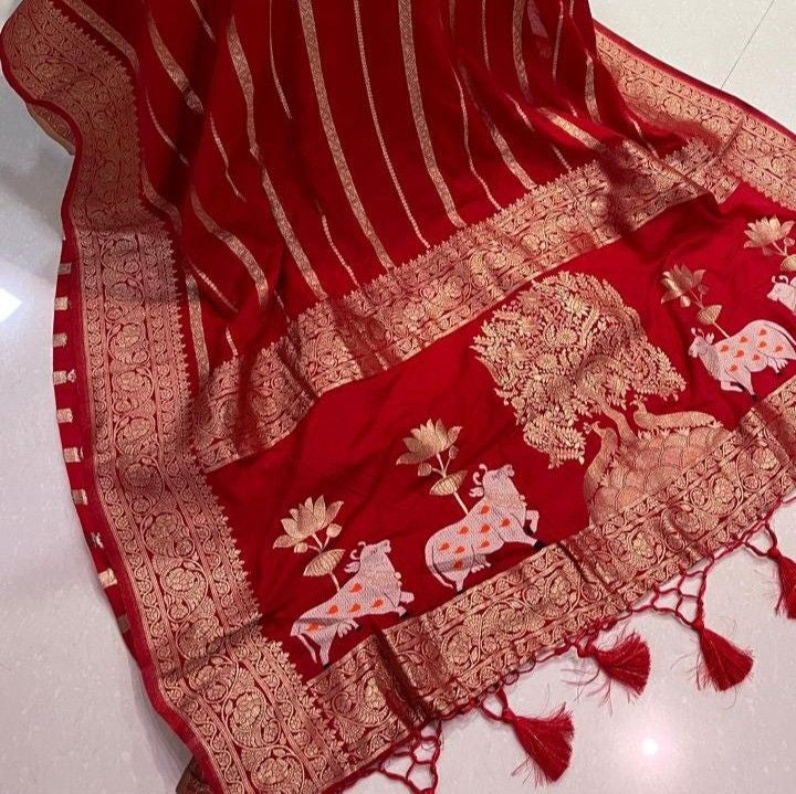 Khadi Georgette Silk Saree