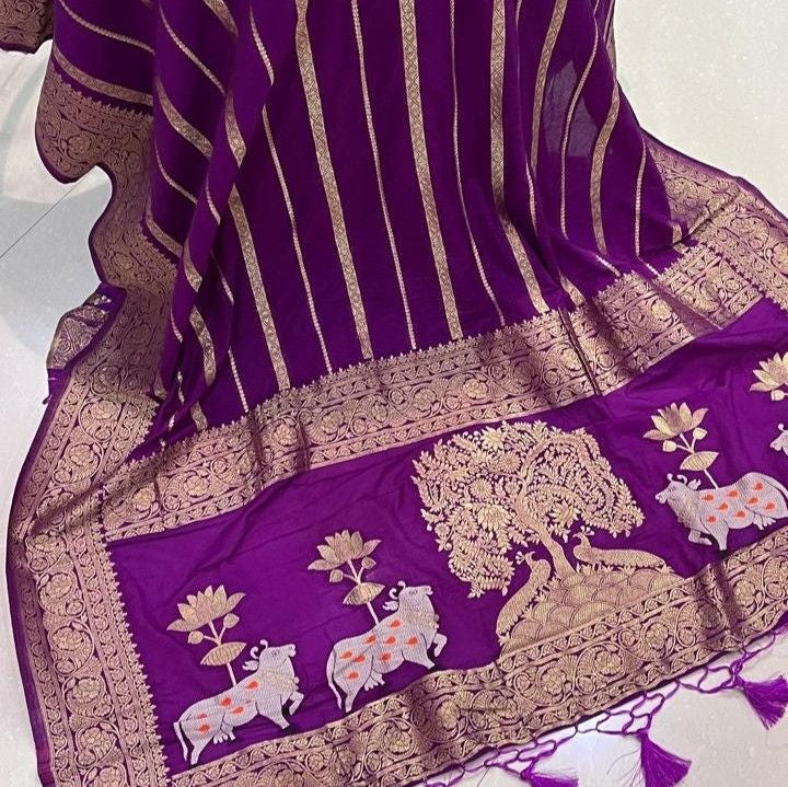 Khadi Georgette Silk Saree