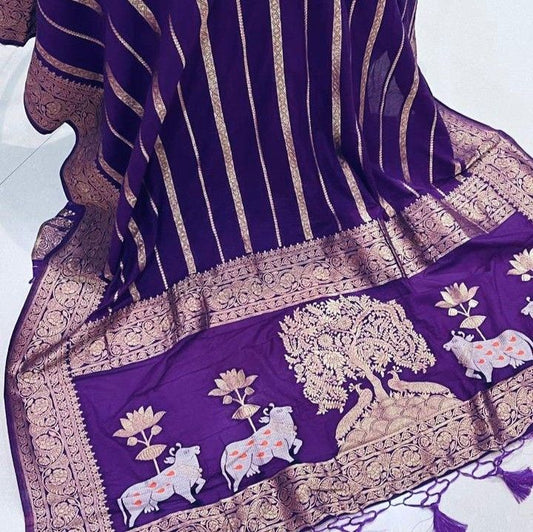 Khadi Georgette Silk Saree
