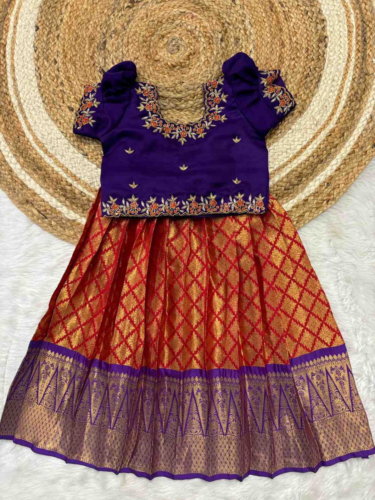 Kid's Semi Kanchi Lehenga