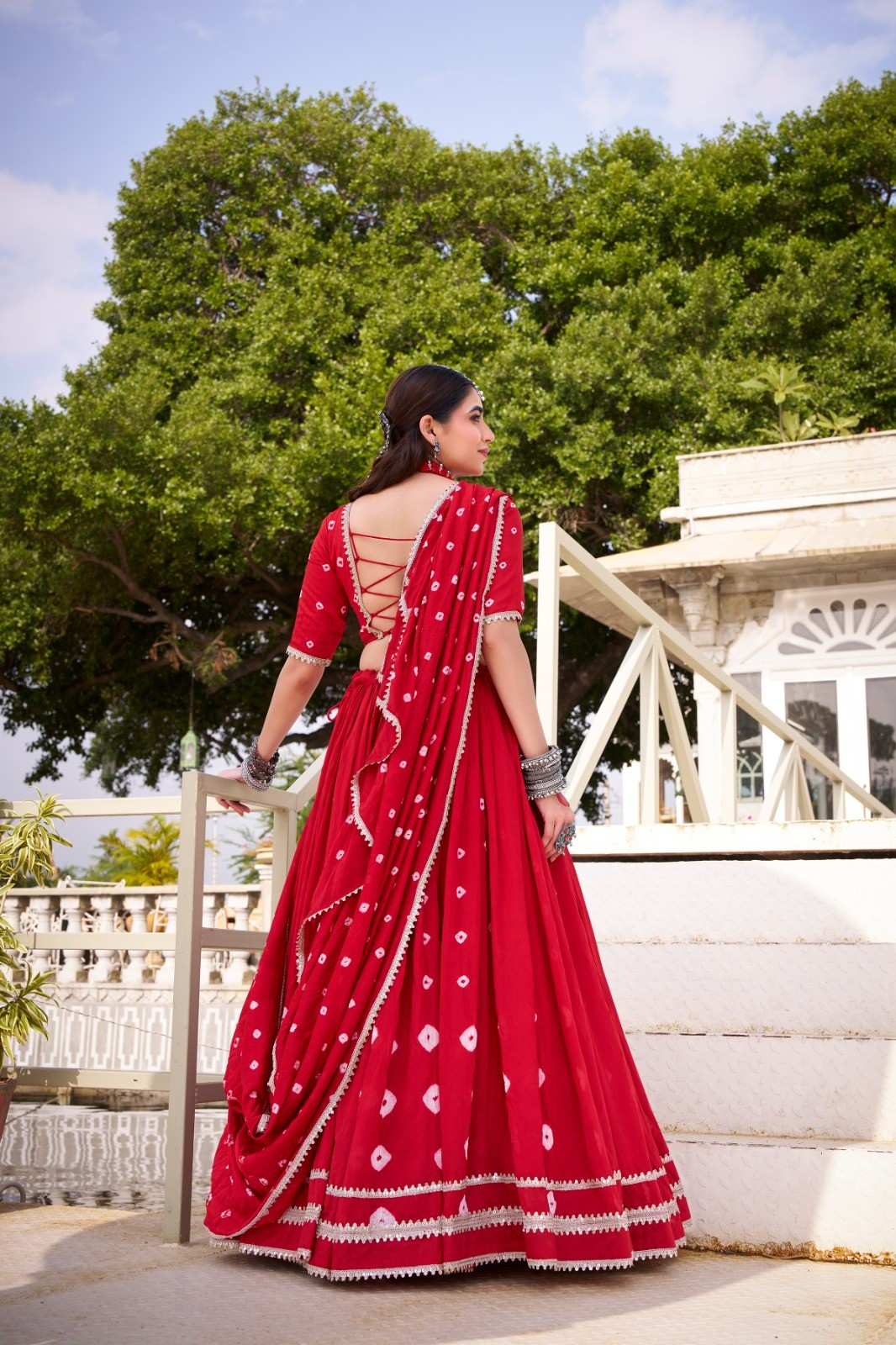 Chanderi Bhandini Lehengas