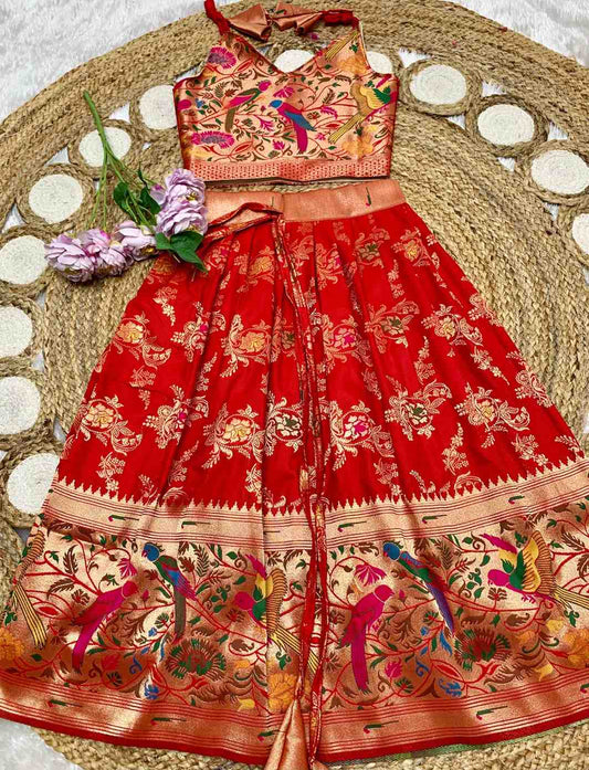 Kid’s Zari Paithani Lehangas