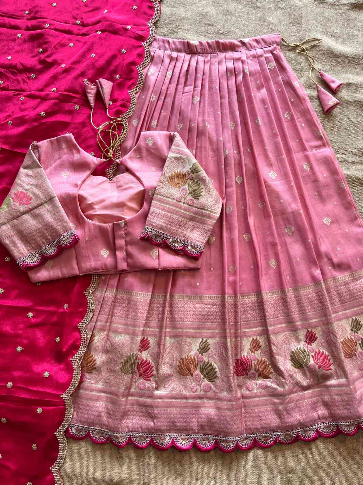 Viscose Tissue Silk Lehengas