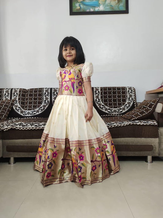 Kid's Paithani Silk Gowns