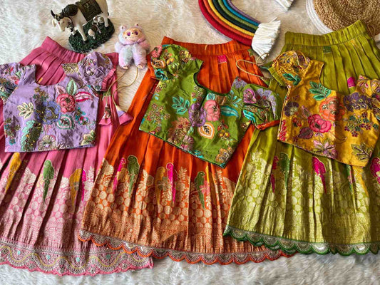 Kid's Dola Silk Lehengas