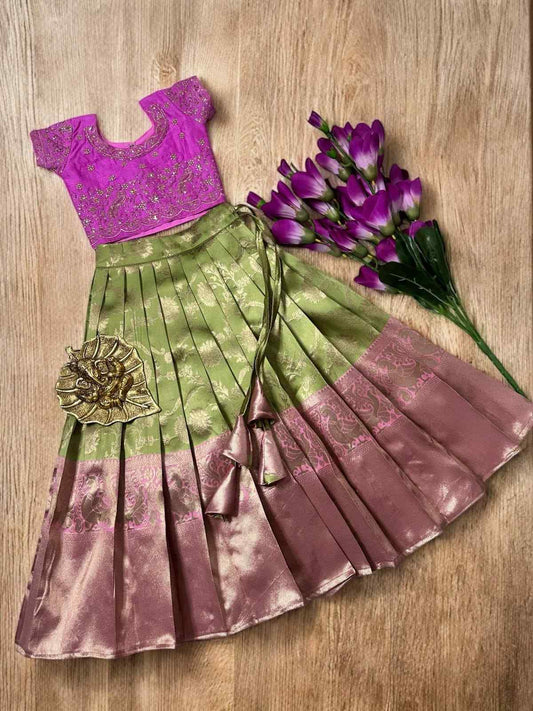 Kid's Lichi Silk Lehenga