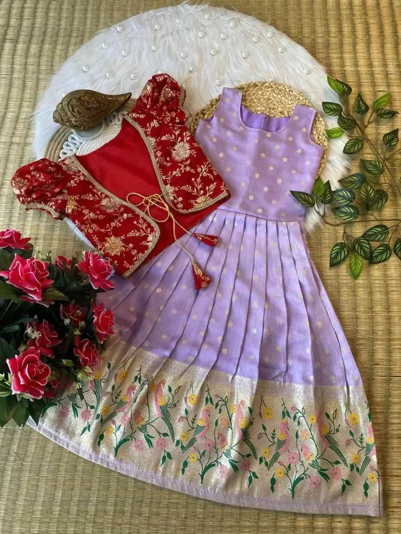 Kid’s Russian Dola Silk Lehengas