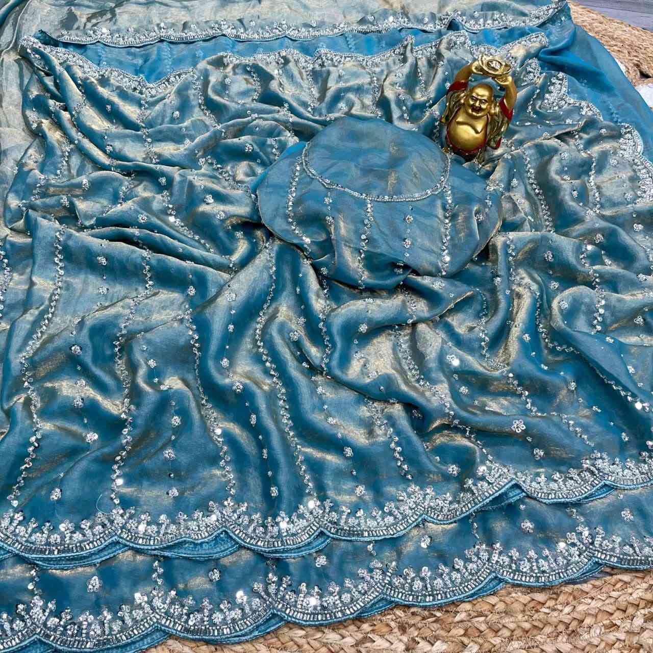 Space Silk Beed Work Sarees