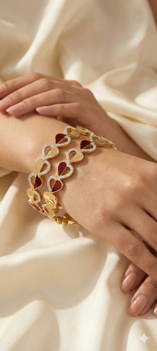 Intertwined Hearts Bangles