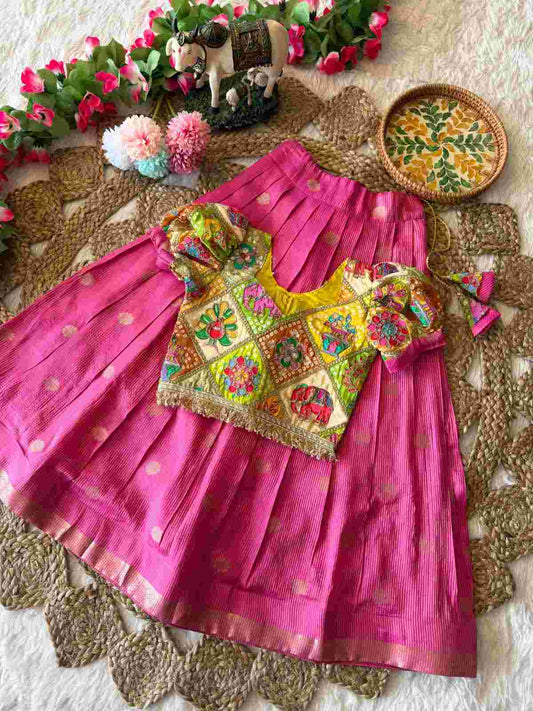 Kid's Viscose Dola Silk Lehengas
