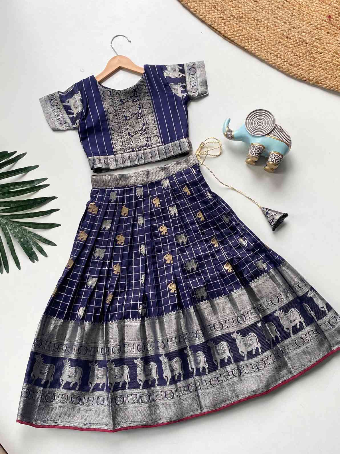Kid's Kanchi Soft Silk Lehengas