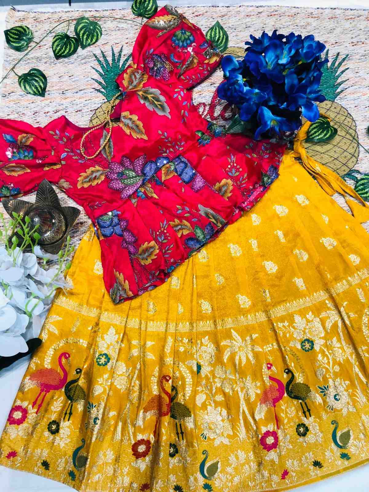 Kid's Natural Crepe Silk Lehengas