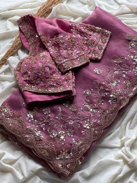 Organza Crepe Silk Saree