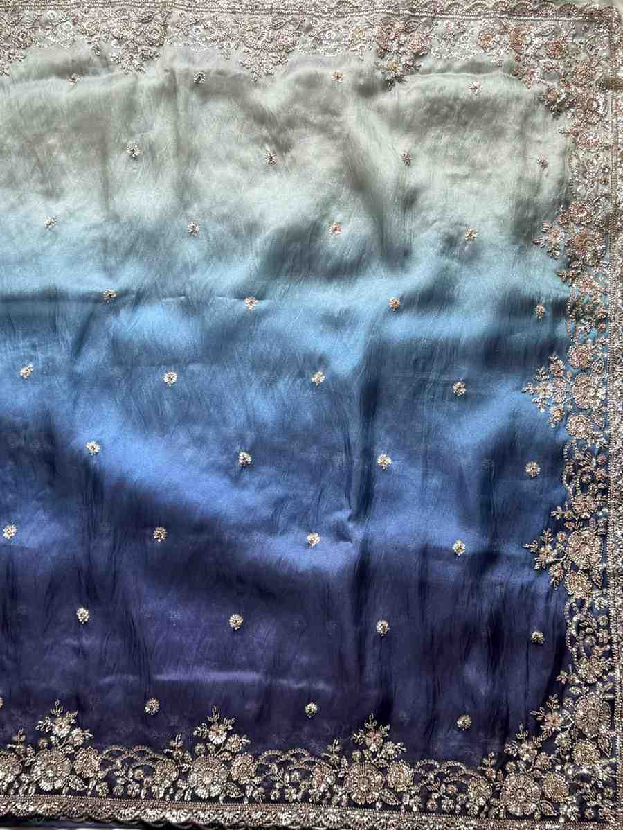 Nylon Tissue Crepe Silk Saree