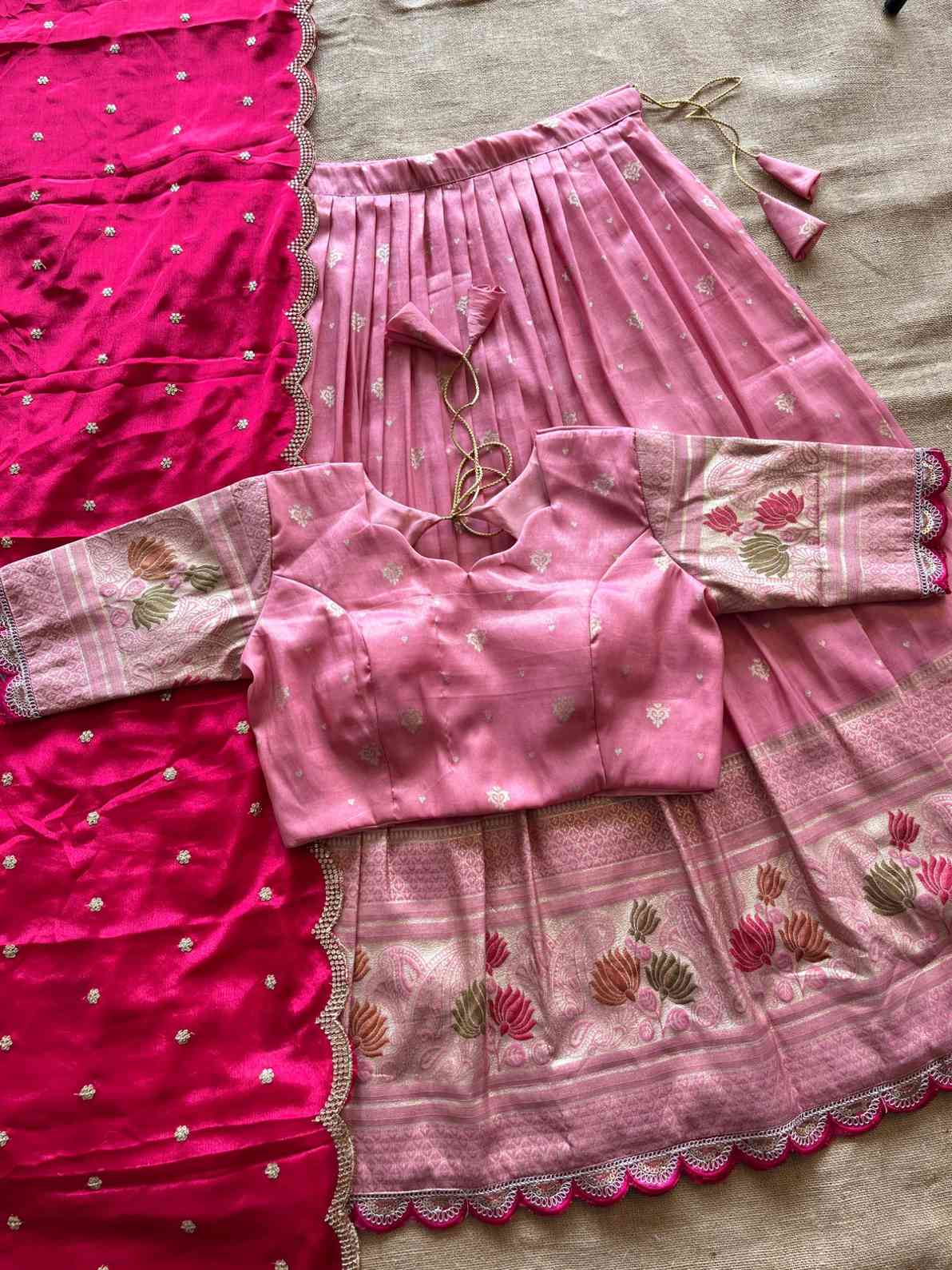Viscose Tissue Silk Lehengas